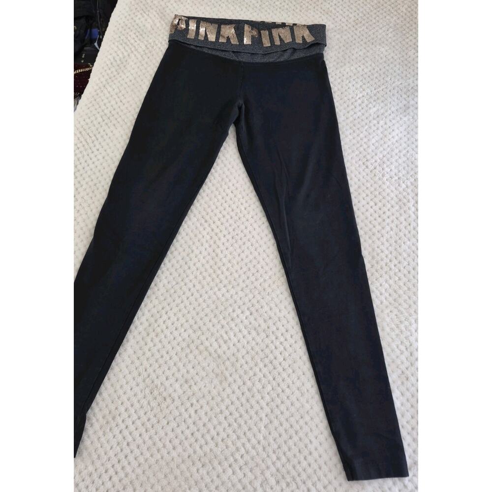 PINK Victoria's Secret Yoga Pants SZ Small Fold Over Waist Y2K Cropped #055